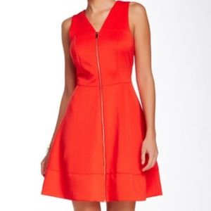 Vince Camuto Full Front-Zip Cherry Red Dress (4)